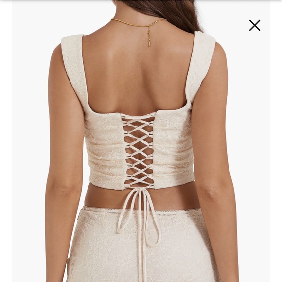 House of CB Una Vintage Cream Lace Corset XS - Picture 3 of 4